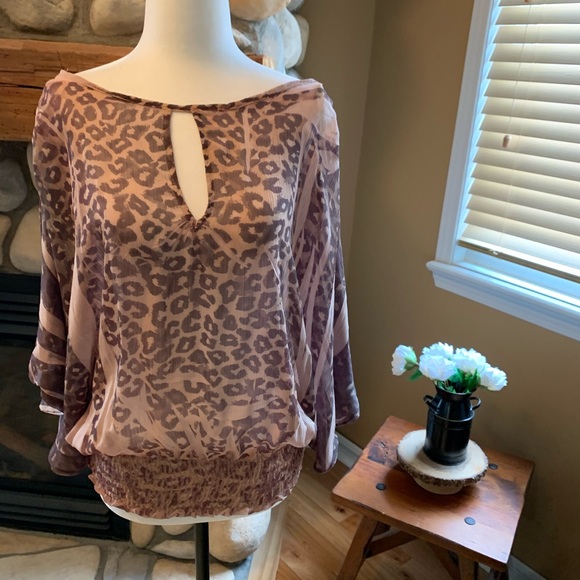 Marciano Batwing Animal Print Sheer Top (NWT) - Picture 11 of 11
